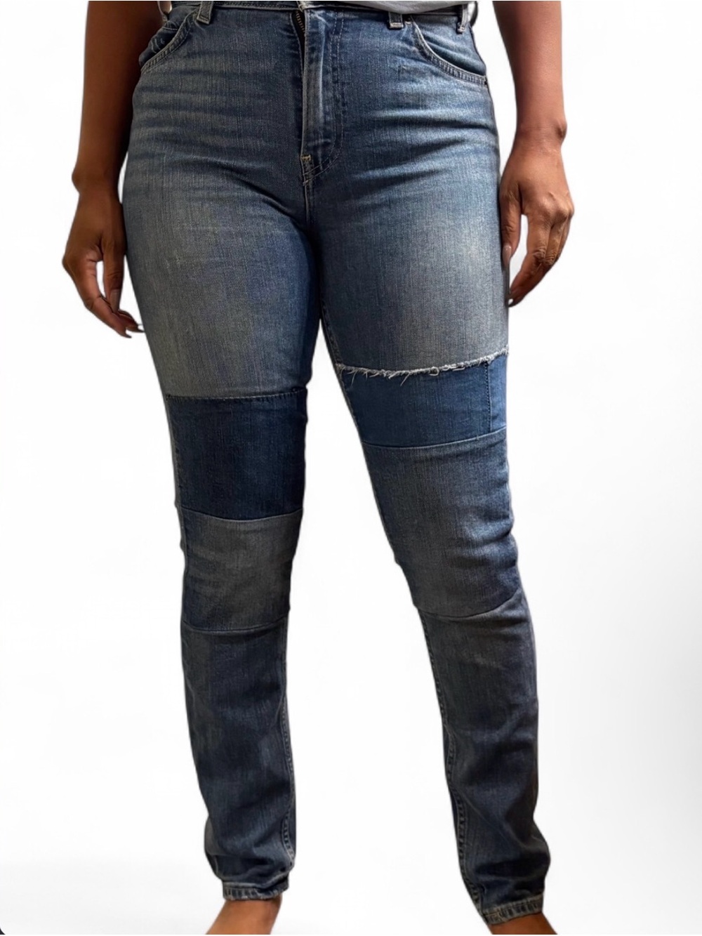 Levi's Women's Patchwork High Rise Blue Jeans
